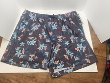 NWT Columbia  Summertide Stretch  gray/floral print swim trunks Xtra LARGE XL