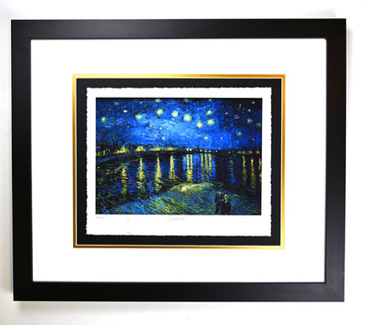 ''Starry Night over the Rhone'' by Van Gogh, Framed Art