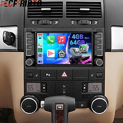 4+64G Android 15 Carplay Für VW Touareg 7L 2002-2009 Autoradio Navi GPS WIFI RDS