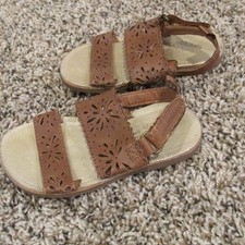 Osh Kosh Slip On Sandals Toddler Girls Size 6M Brown Open Toe Summer Church