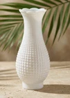 Vintage Diamond Quilted Milk Glass Hurricane Chimney 9.5" Oil Light Lamp Shade