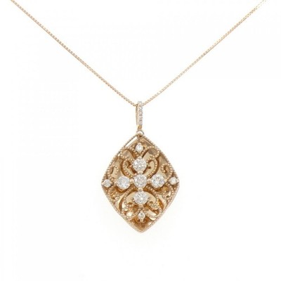 Authentic K18PG Diamond Necklace 0.80CT #270-004-091-1165