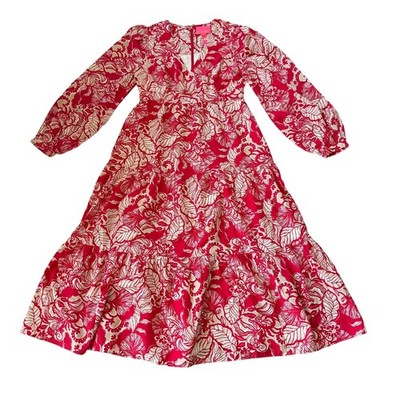 NEW Lilly Pulitzer Tinslee Long Sleeve Midi Dress Poinsettia Red Island  Vibes 6 | eBay
