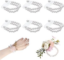 DIY 6PCS Pearl Wrist Corsage Bands for Wedding - Beautiful Handmade Accessories