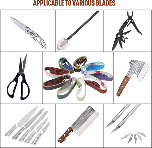45 Pcs 1/2" X 12" Replacement Sharpening Belt Kit for Official Work Sharp Knife - Picture 6 of 12