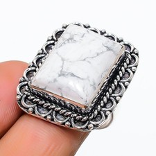 Natural Dendrite Opal Gemstone 925 Sterling Silver Jewelry Ring Size 6 US 