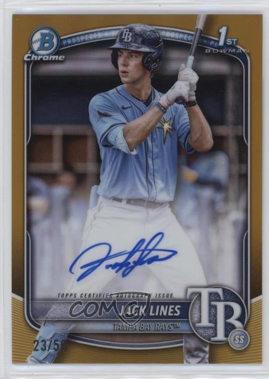 2025 Bowman Chrome Prospect Gold Refractor 23/50 Jack Lines #CPA-JLI Auto 0ok8