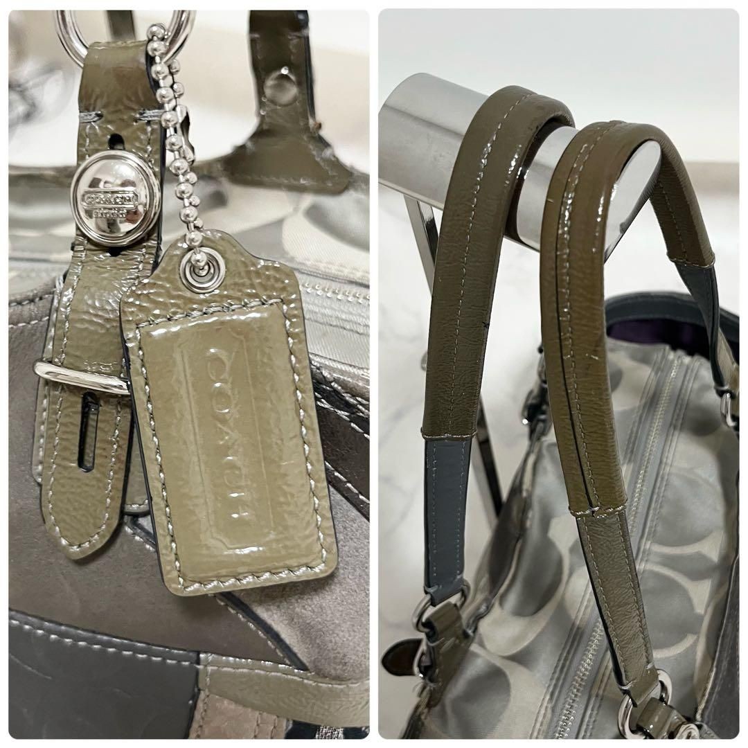 Good Condition Coach Patchwork Tote Bag Signature… - image 7