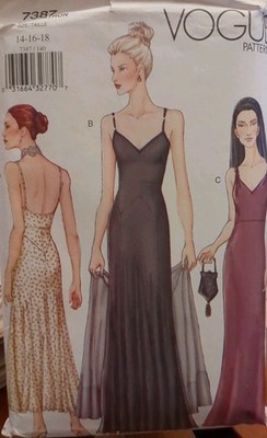VOGUE SEWINGPATTERN #7387 MISSES' DRESS & STOLE  SZ 14-16-18 UC/FF