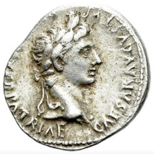 Roman Empire - Caesar Augustus (r. 27 BC - 14 AD) Silver Denarius, Lyon Mint