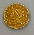 1850 P US $2.50 Gold Liberty Coin .1209AGW cleaned  L25239