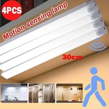 30CM 4Pack LED Under Cabinet Lights Rechargeable Motion Sensor 3 Color Dimmable