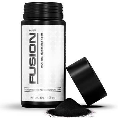 Hair Fusion Hair Fibers for Thinning Hair - (1.05 Oz) - Black