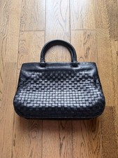 Bottega Veneta Intrecciato Tote Bag Black Nappa Leather Unisex A4 Business