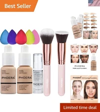 PHOERA 2-Pack Foundation & Face Primer - Flawless Matte Finish, All Skin Types