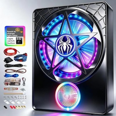 3000W Full-Range Car Subwoofer, 10'' Under Seat Subwoofers With Amp, Powered