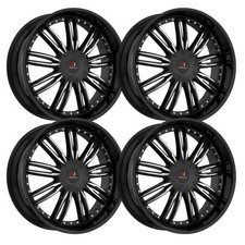Set-4 Cavallo Clv-54 22x9.5 6x139.76x5.5 25mm Black Machined Wheels Rims