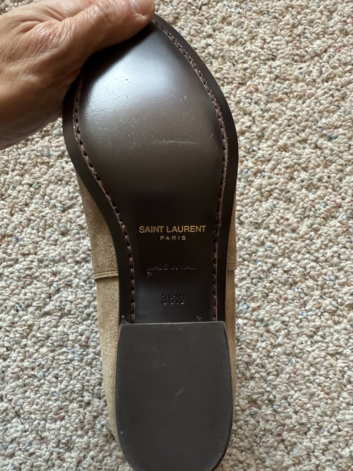 * SOLO lato sinistro * Stivaletti SAINT LAURENT Rustici Marrone Jodhpur 40 Taglia 36 5