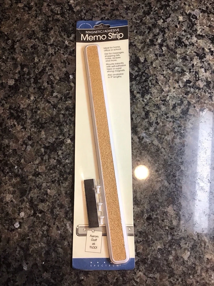 VTG 1999 SPECTRUM Memo Strip Cork Note Bulletin Board Magnetic Adhesive 15” USA - Image 3 of 4