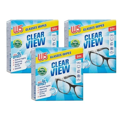(3 Boxes x 54) W5 Optical Lens Wipes For Glasses Tablet PC Camera 162 Wipes