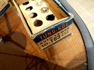 TUNG-SOL VINTAGE 1940'S 1950' AUTO LAMPS T63 ~ 3 BULBS INCLUDED 6-8 V  3 C.P.