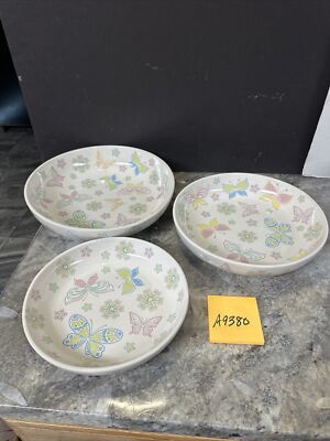 3 Temp-rations All A Flutter Bowls Butterflies White Nesting  1Qt, 2Qt & 3Qt New