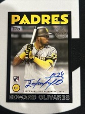 2021 Topps Edward Olivares 1986 Autograph RC Black Parallel /199 #86A-EO Padres