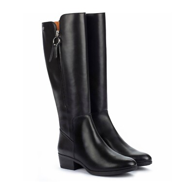 Pikolinos Z28108* Womens Black Leather Daroca Riding Boot Sz US 7.5-8M EU 38