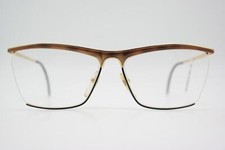 Vintage Glasses Vogart Line 3002 Gold Brown Black Oval Glasses Frame