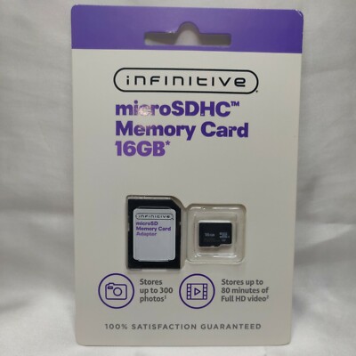 Infinitive Micro SDHC Memory Card~16GB~ New Sealed! 