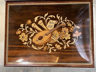 【希少】スイス製 GUEISSAZ-JACCARD オルゴール エーデルワイス Gueissaz Jaccard Wood Inlay Music Box Switzerland Edelweiss