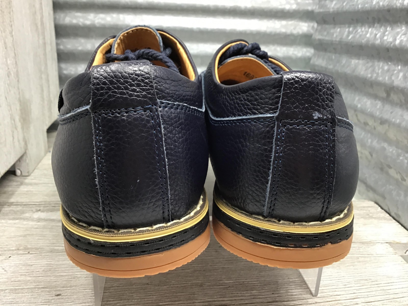SAOLA Mohem Derby scarpa elegante pelle uomo blu pelle bovina comoda flessibile taglia 9 5