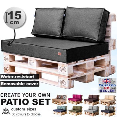 Garden Pallet Cushions 120x65/ 120x80 /120x40cm thick seat:15cm