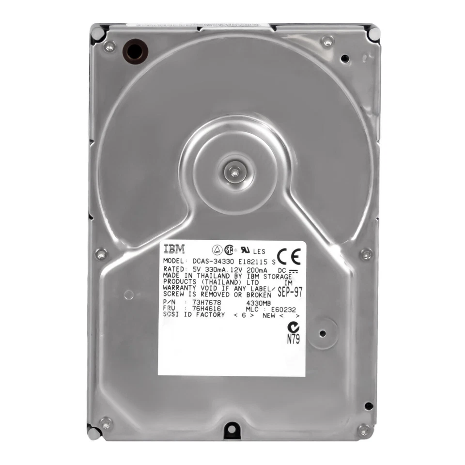 Hard Drive IBM 76H4616 73H7678 DCAS-34330 4.3GB 5.4K SCSI 3.5'' - Image 3 of 3