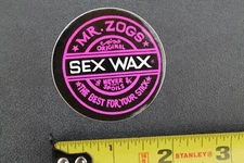 Mr Zog's Sex Wax Surfboard 80's OG Neon Pink Black SW1A Vintage Surfing STICKER