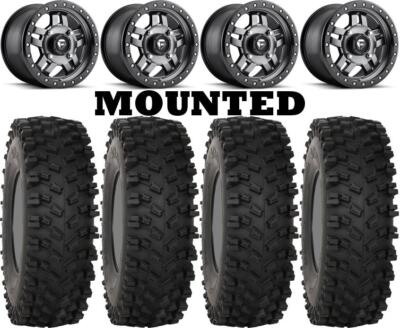 Kit 4 System 3 ATX470 Tires 32x10-15 on Fuel Anza Gray D558 Wheels FXT