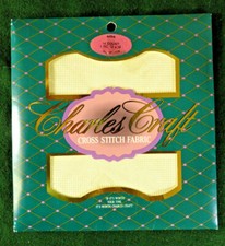 NEW Charles Craft Aida Cross Stitch Fabric 12" x 18" - 14 Count - ivory