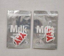 Milk Makeup Tweezers Lot Of 2 White Slanted Tip with Bonus Stickers