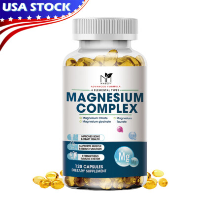 300mg Magnesium Complex Capsules Natural Anti Anxiety & Stress Relief Supplement