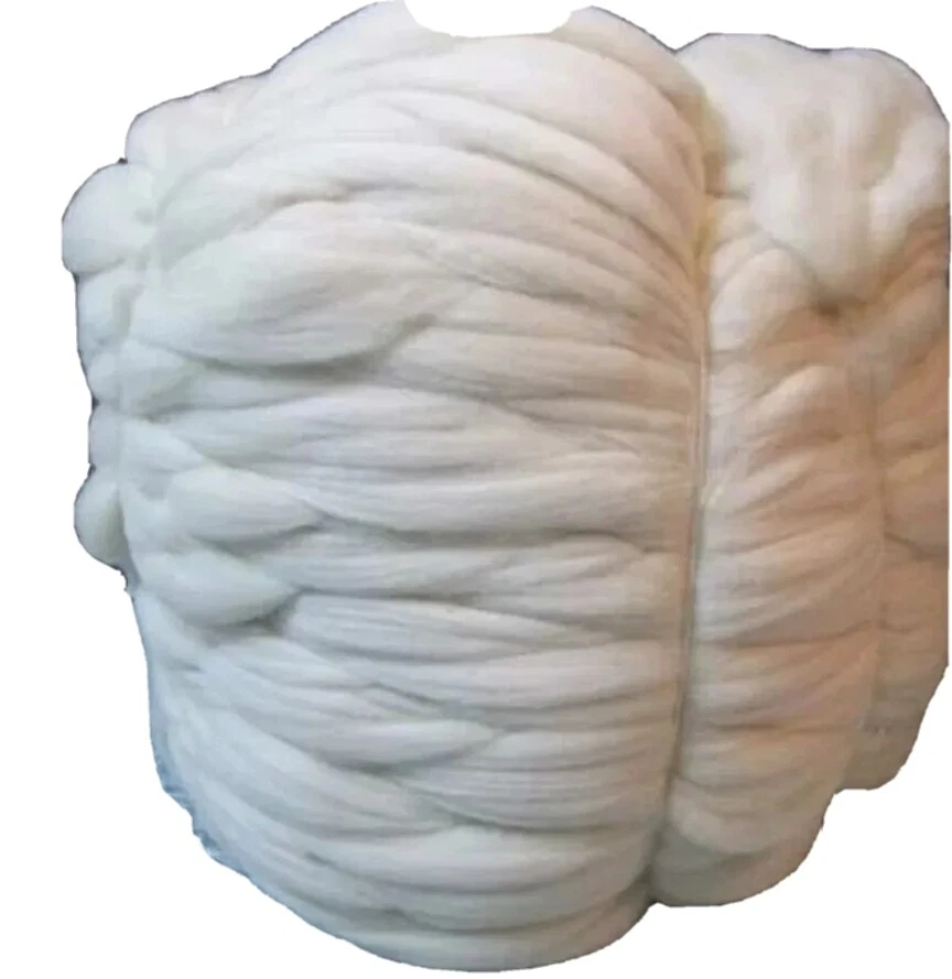 30 lbs White Merino WOOL ROVING BULK Natural Undyed Felting Spinning Chunky Yarn - Image 2 of 4