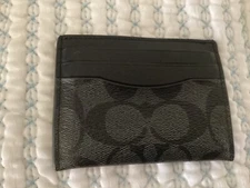 Coach Slim ID And Card Case - Signature Black