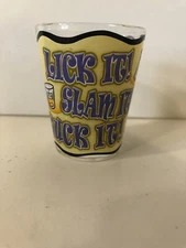 Lick It! Slam It! Suck It! shot glass, COMBINED SHIP $1 PER MULTIPLE