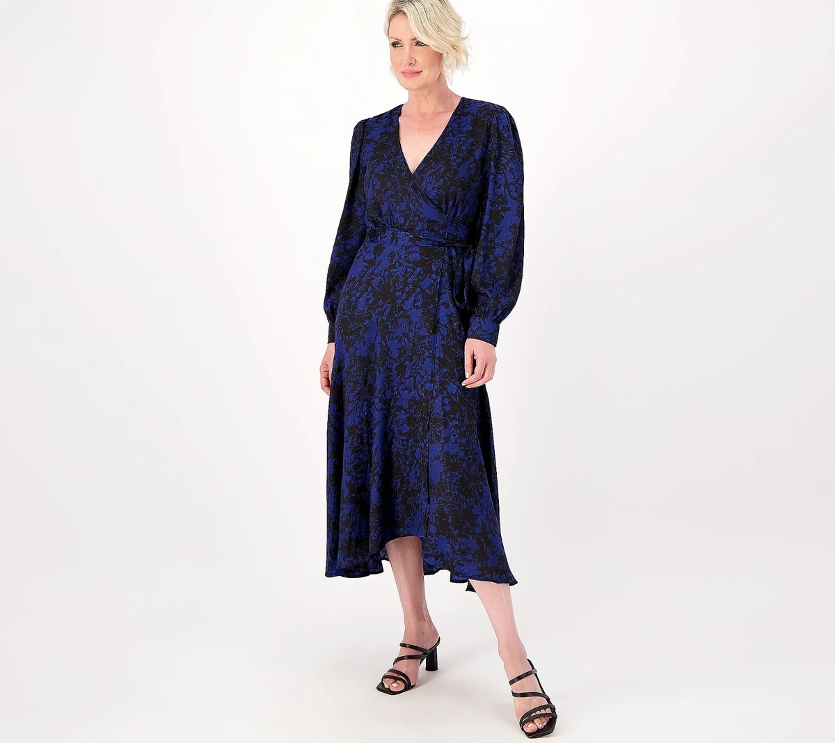 blue short dress casual OTTO MINI - COBALT A United States Female Sleeveless Round neck casual black heels Color:M-Petal