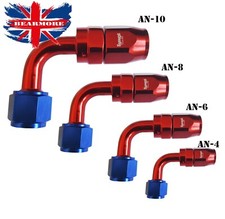 AN4,6,8,10 90 Degree Swivel Oil Fuel Hose End Fitting Adaptor Fast Flow Oil Fuel