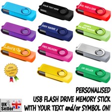 Personalised USB Flash Drive Memory Stick with laser engraving 8 - 32 GB *USB*