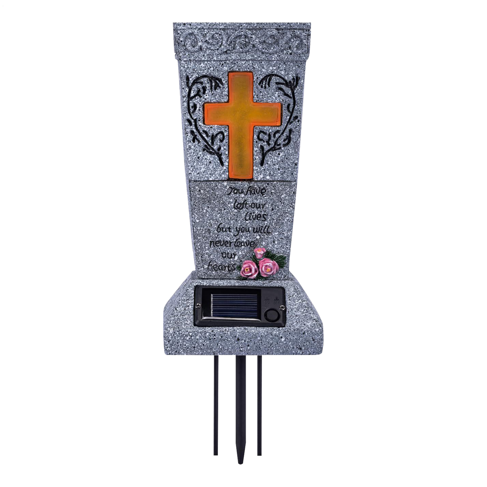 Solar Cemetery Vase Blume Vase Beileid Geschenke Grabsteindekor für Grab