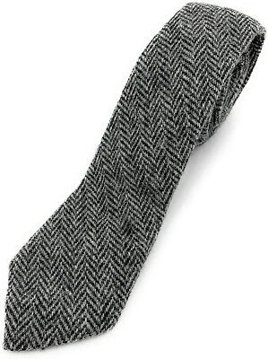 Men's Harris Tweed Tie Grey Herringbone - Image 1 of 2