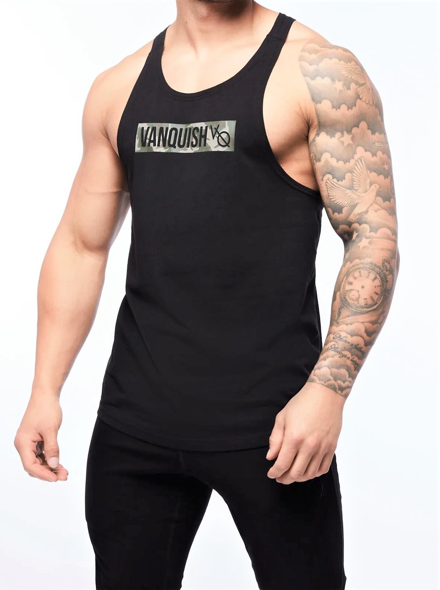 VANQUISH Fitness 'VQ Box CAMO Logo' Muscle Tank Top / Stringer