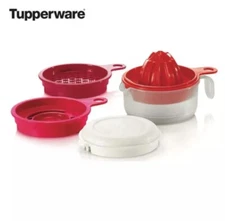 Tupperware Cooks Maid 5 Piece Set Juicer Grater Egg Separator Measure w/ Lid New
