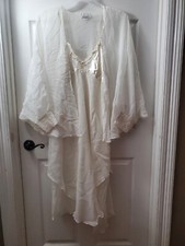 Cinema ETOILE/Dentlle lingerie GOWN And COVER NWOT Medium IVORY